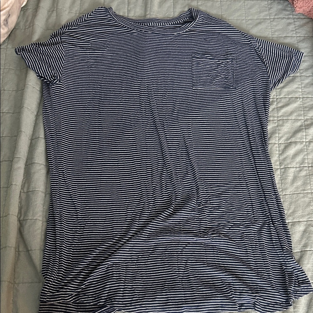 Stars Above Navy and White Striped Sleep Dress